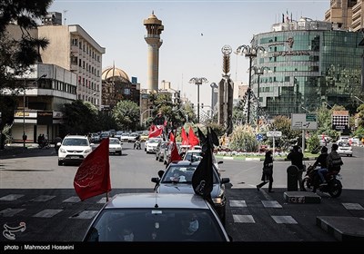 راهپیمایی خودرویی دسته عزاداران تاسوعای حسینی
