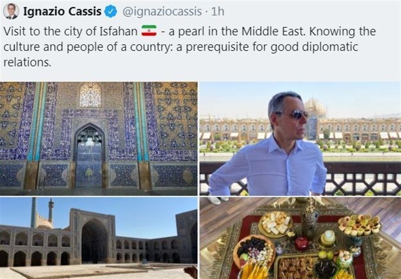 توئیت وزیر خارجه سوئیس از اصفهان: از مروارید خاورمیانه بازدید کردم