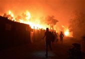 آتش‌سوزی مهیب در بزرگترین اردوگاه پناهندگان یونان/ تشدید ناآرامی‌ها همراه با شیوع کرونا