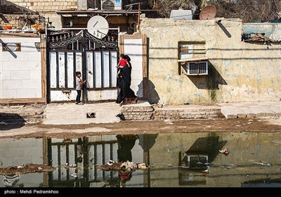 بالا آمدن فاضلاب در شهرک بسیج کوت عبدالله - خوزستان