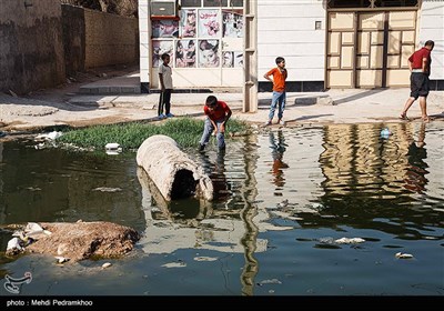 بالا آمدن فاضلاب در شهرک بسیج کوت عبدالله - خوزستان