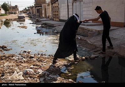 بالا آمدن فاضلاب در شهرک بسیج کوت عبدالله - خوزستان