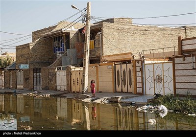 بالا آمدن فاضلاب در شهرک بسیج کوت عبدالله - خوزستان