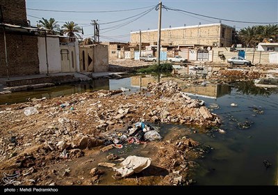 بالا آمدن فاضلاب در شهرک بسیج کوت عبدالله - خوزستان