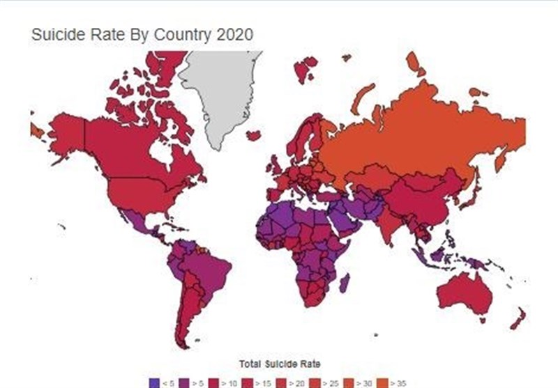 کشورهای اروپای شرقی در صدر &quot;خودکشی&quot; جهان و سوریه کم‌ترین + جدول