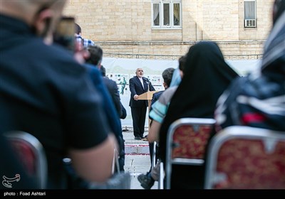 حضور محمد جواد ظریف وزیر امور خارجه در مراسم بزرگداشت شهدای وزارت امور خارجه