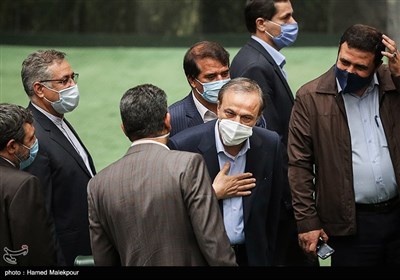 ورود علیرضا رزم حسینی وزیر پیشنهادی صنعت، معدن و تجارت به جلسه علنی مجلس شورای اسلامی