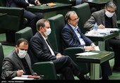 علیرضا رزم حسینی وزیر پیشنهادی صنعت، معدن و تجارت و اسحاق جهانگیری معاون اول رئیس جمهور در جلسه علنی مجلس شورای اسلامی