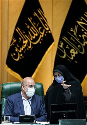 محمدباقرقالیباف رئیس مجلس شورای اسلامی در جلسه علنی مجلس شورای اسلامی