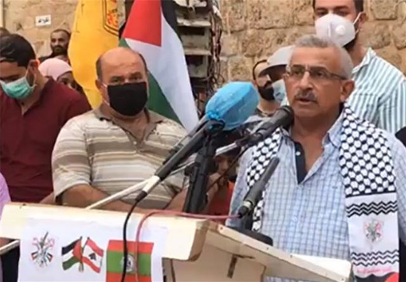 لبنان| تجمع اعتراضی گروه‌های فلسطینی و لبنانی در صیدا علیه عادی‌سازی با دشمن صهیونیستی