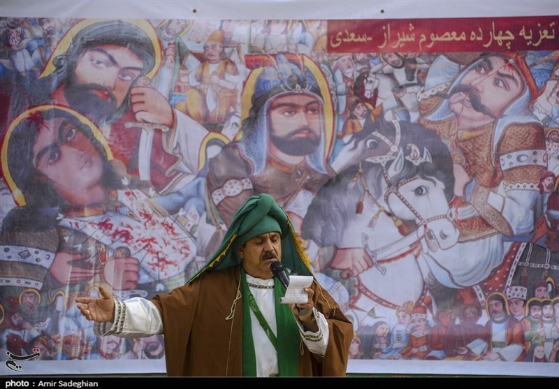 تعزیه گروه چهارده معصوم شیراز در باغ دلگشا به مناسبت اربعین حسینی به‌روایت تصویر
