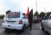 رزمایش خودرویی به یاد پیاده‌‌روی اربعین در قزوین برگزار شد + فیلم