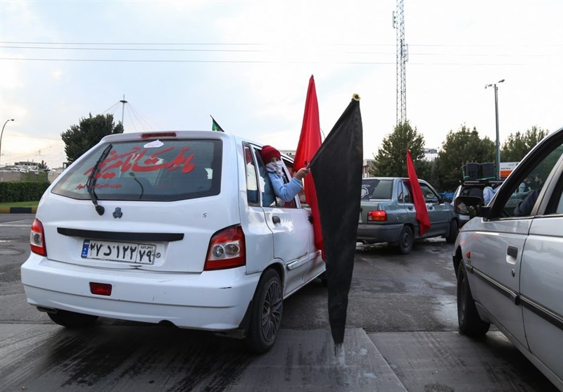 رزمایش خودرویی به یاد پیاده‌‌روی اربعین در قزوین برگزار شد + فیلم