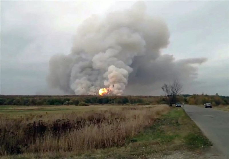 آتش‌سوزی و انفجار در یک انبار مهمات در منطقه ریازان روسیه/14 روستا تخلیه شدند