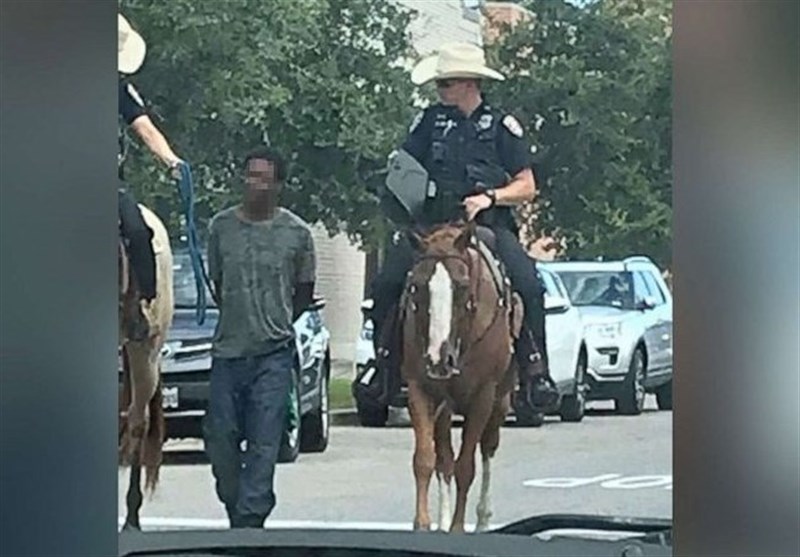 African-American Man Led by White Mounted Cops with Rope Suing Texas