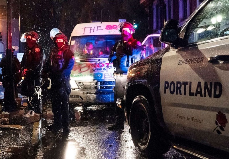 Riot Police Deployed after Portland Protesters Light Fire Outside Justice Center
