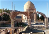 ساخت دیوار ضلع ورودی سایت موزه چالدران به پایان رسید
