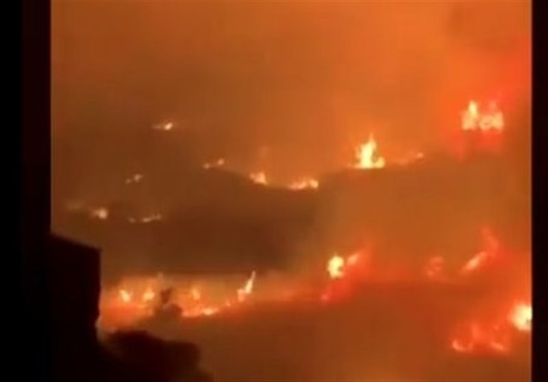 وقوع آتش‌سوزی گسترده در جنوب عربستان+عکس