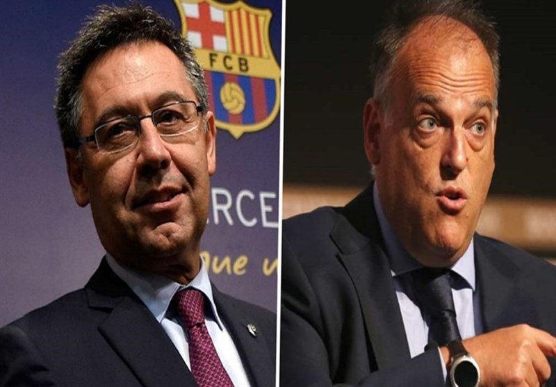 جنجال‌آفرینی رئیس مستعفی باشگاه بارسلونا در آخرین نشست خبری‌‌‌اش و واکنش تند رئیس لالیگا