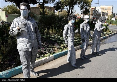 نمایش خیابانی بهداشت در ایام کرونا - همدان