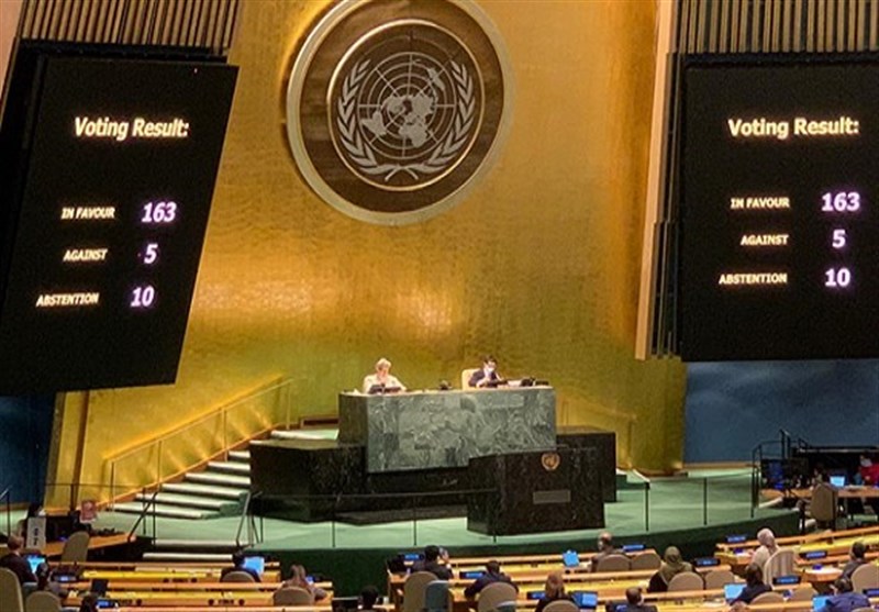 تصویب قطعنامه‌ای با حمایت 163 کشور در حمایت از فلسطین در سازمان ملل