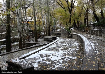 بارش برف در ارتفاعات گنجنامه همدان