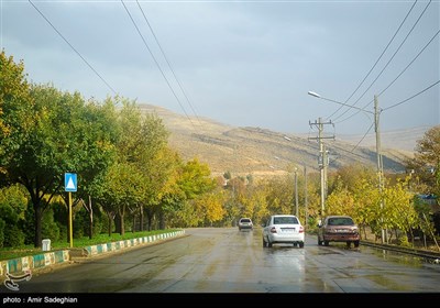 طراوت باران پاییزی در شیراز