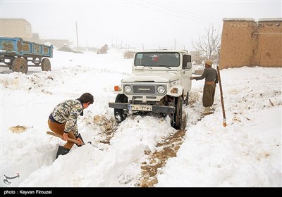 بارش برف در روستای مودی -کردستان