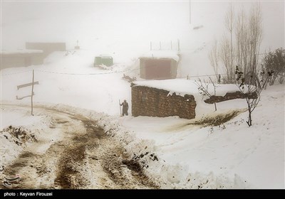 بارش برف در روستای مودی -کردستان