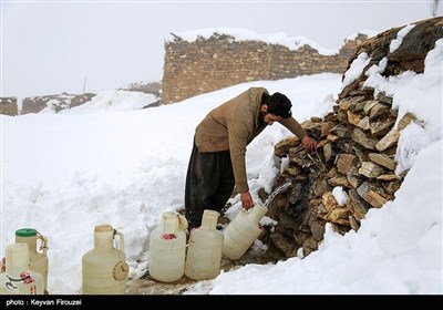 بارش برف در روستای مودی -کردستان