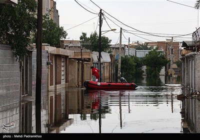 سیلاب و آب گرفتگی در منطقه کمپلو شهر اهواز