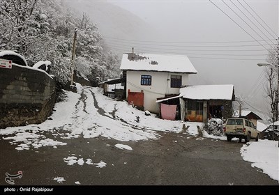 بارش برف در ییلاقات رحیم آباد گیلان 