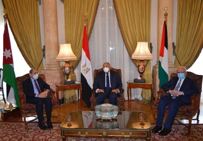 نشست 3 جانبه وزرای خارجه مصر، اردن و فلسطین در قاهره