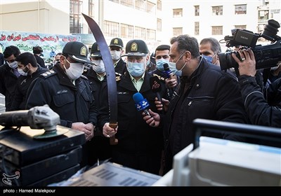 بازدید سردار حسین رحیمی رئیس پلیس تهران از کشفیات جدید پلیس پیشگیری