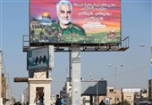 خشم مستمر صهیونیست‌ها و سعودی‌ها از مشاهده بیلبورد شهید سلیمانی در نوار غزه
