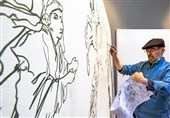 تصاویری از کارگاه نقاشی «در رثای سیمرغ تجلی»/ نمایش هنری از یک عمر فعالیت شهید سلیمانی
