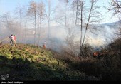 آتش‌سوزی اراضی جنگلی جمهوری آذربایجان در مرز آستارا مهار شد