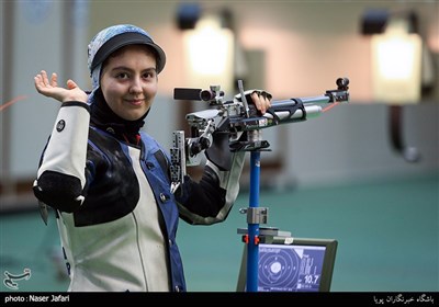 آرمینا صادقیان نماینده اعزامی ایران به المپیک توکیو در هفته سوم و چهارم لیگ برتر تفنگ بادی بانوان