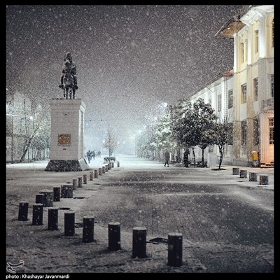 اولین برف زمستانی در رشت