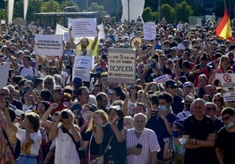 Virus: Thousands of Protesters against Restrictions in Madrid