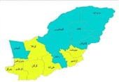آخرین تغییرات رنگ‌بندی کرونا در استان گلستان/ وضعیت بندرگز هم زرد شد + نقشه