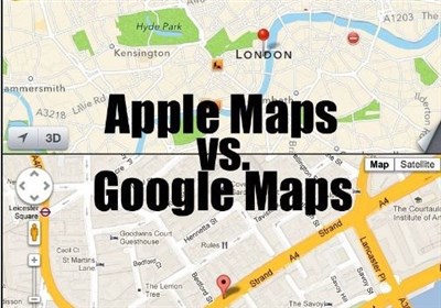  رقابت "گوگل و اپل" در ابزارهای ناوبریِ "Google Maps" و "Apple Maps" 