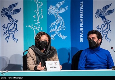 وحید رهبانی و مهلقا باقری در نشست خبری فیلم شیشلیک - سی و نهمین جشنواره فیلم فجر