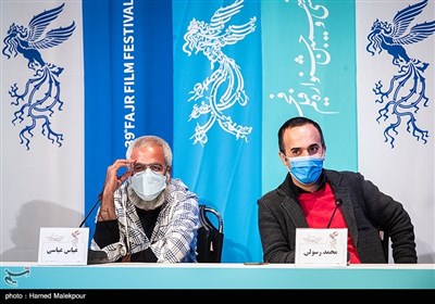 محمد رسولی و عباس عباسی در نشست خبری فیلم زاوالا - سی و نهمین جشنواره فیلم فجر