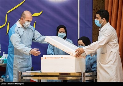 مراسم آغاز واکسیناسیون سراسری علیه بیماری کرونا در ایران - بیمارستان امام خمینی(ره)