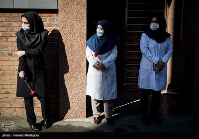 تشییع پیکر شهید مدافع سلامت مهشید گودرز در بیمارستان لقمان تهران