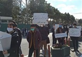 تجمع دانشجویان مقابل سازمان انرژی اتمی