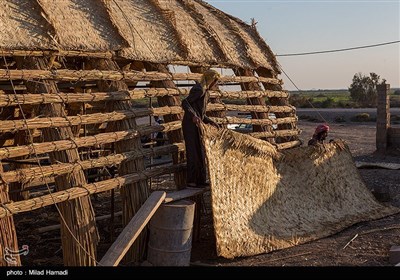 یکی از ویژگی‌های دیگر مضیف این است که باید در آن رو به قبله باشد، این ورودی با ارتفاع پایین‌تر از حد معمول ساخته می‌شود تا به واسطه این کوتاهی، فردی که وارد مضیف می‌شود، خم شده و به این ترتیب به کسانی که داخل نشسته‌اند احترام بگذارد. 