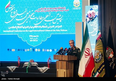 سخنرانی سرلشکر محمد باقری رئیس ستاد کل نیروهای مسلح در همایش مطالبات حقوقی بین‌المللی دفاع مقدس