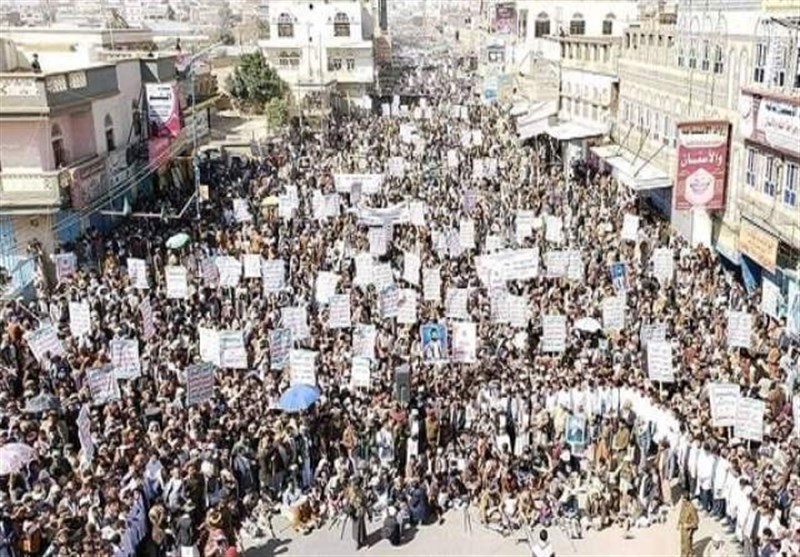 تظاهرات در شهرهای مختلف یمن علیه محاصره ظالمانه آمریکا و عربستان